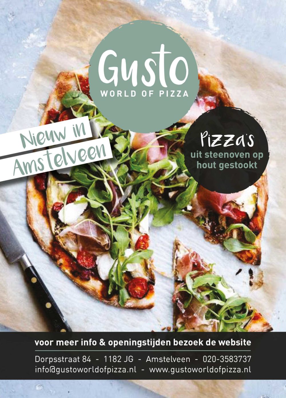Gusto World of Pizza flyer