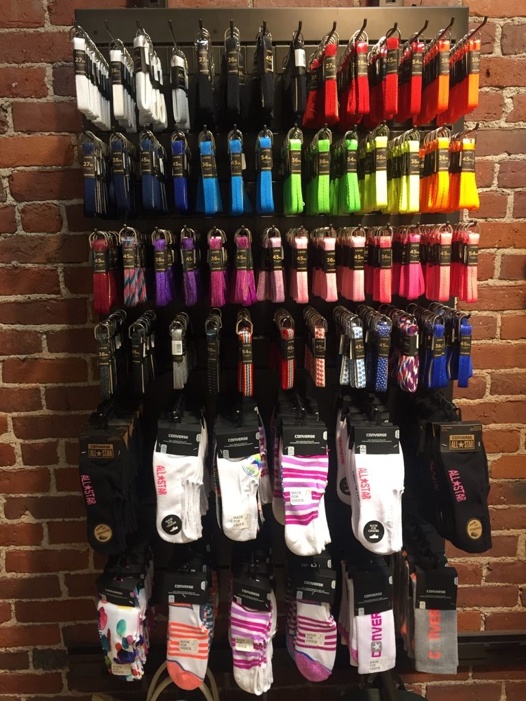 Laces, Socks, Converse retail inspiration, Boston